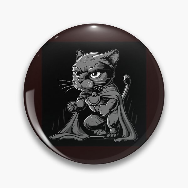 Item preview, Cute Superhero Cat | Black and White Cartoon Animal Art designed and sold by inkoutninja.