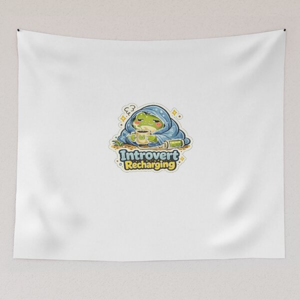 Item preview, Introvert Recharging Cute Frog Cozy Self Care Design designed and sold by InkWanderStudio.