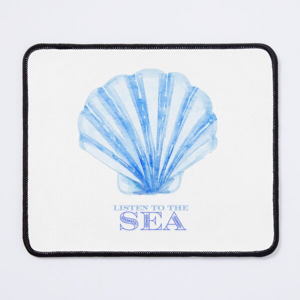 Item preview, Listen to the Sea – Blue seashell in a watercolor aesthetic style designed and sold by ColorNest Designs.