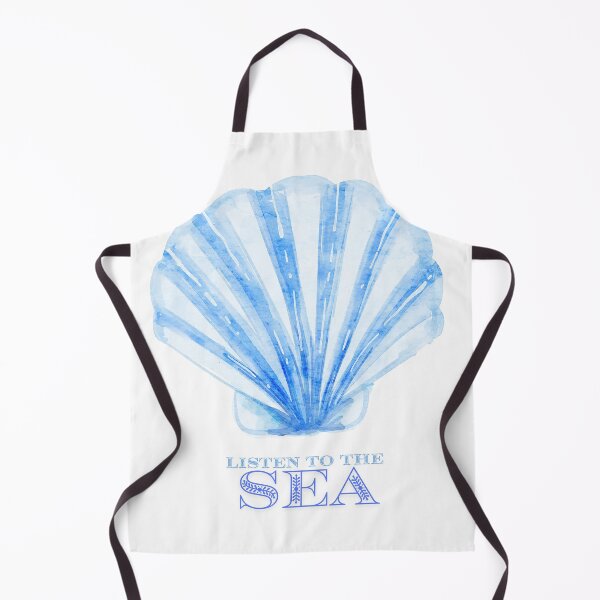 Item preview, Listen to the Sea – Blue seashell in a watercolor aesthetic style designed and sold by ColorNest Designs.