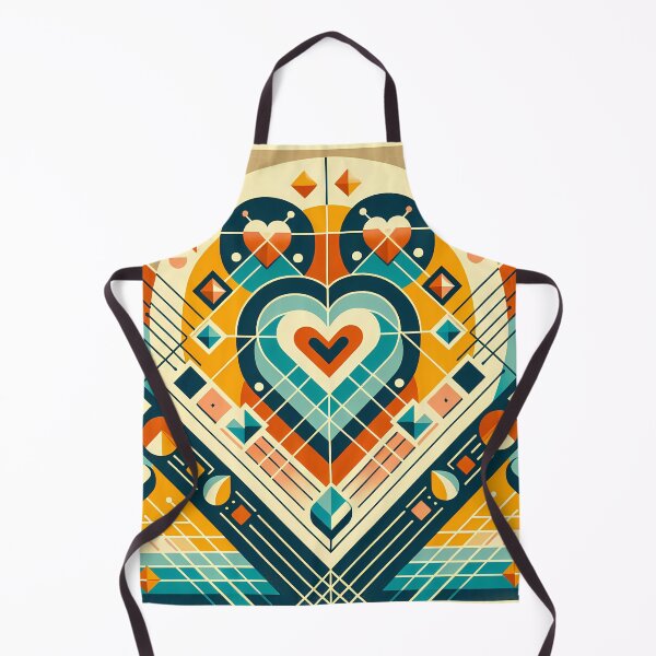 Item preview, Symmetrical Geometric Heart in Teal and Amber designed and sold by InkSmithery.