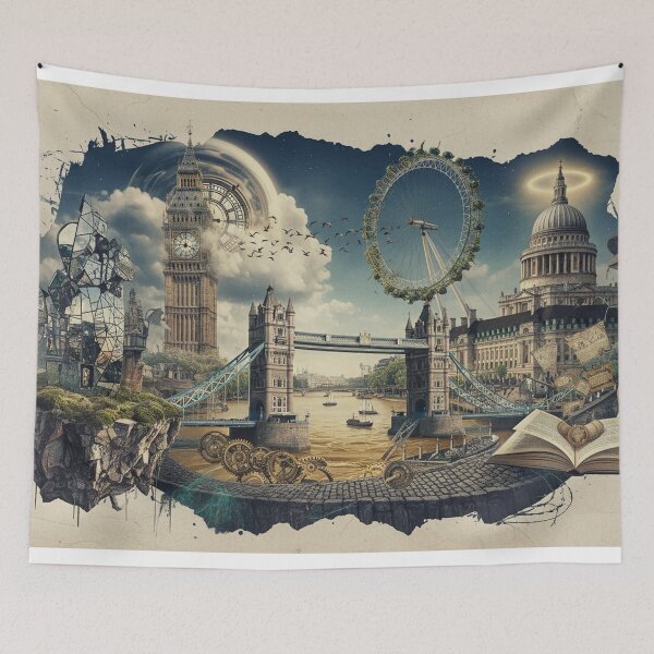Item preview, Surreal Collage of London Landmarks designed and sold by LCPcreations.