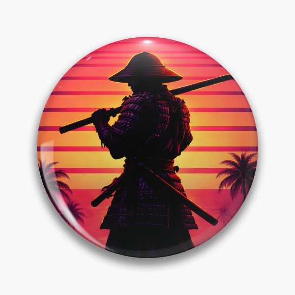 Artikelvorschau, Samurai vor einer nostalgischen Sonnenuntergangskulisse entworfen und verkauft von digicx.