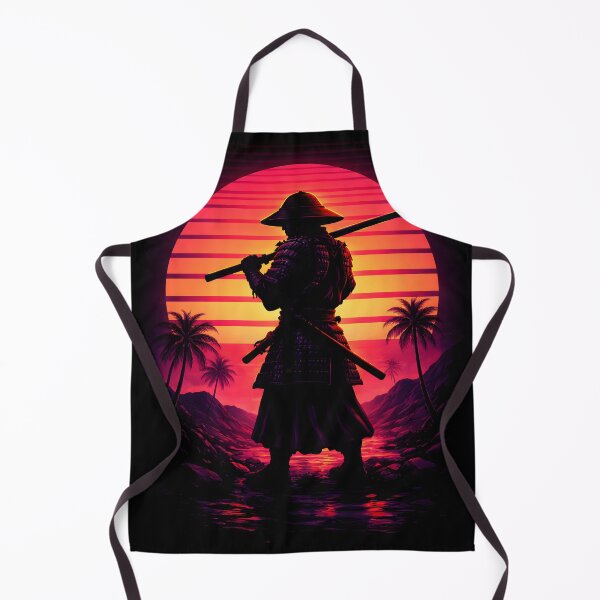 Item preview, Samurai against retro sunset backdrop designed and sold by digicx.