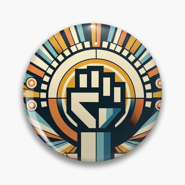 Item preview, Raised Fist with Retro Geometric Sunburst designed and sold by InkSmithery.