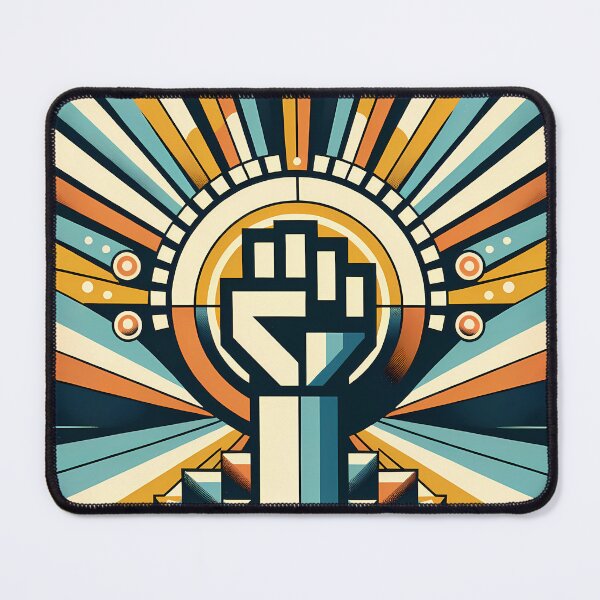 Item preview, Raised Fist with Retro Geometric Sunburst designed and sold by InkSmithery.