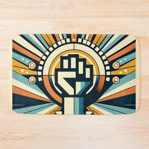 Item preview, Raised Fist with Retro Geometric Sunburst designed and sold by InkSmithery.