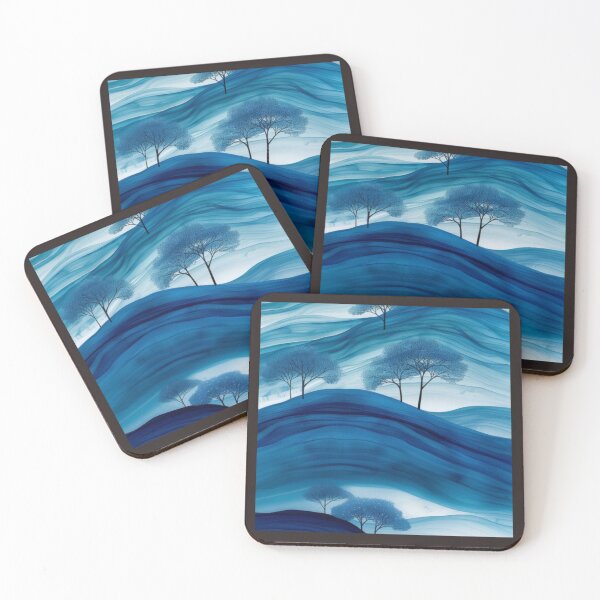 Item preview, Monochromatic Layers of Soft Blue Landscape  designed and sold by NivyasArtistry.