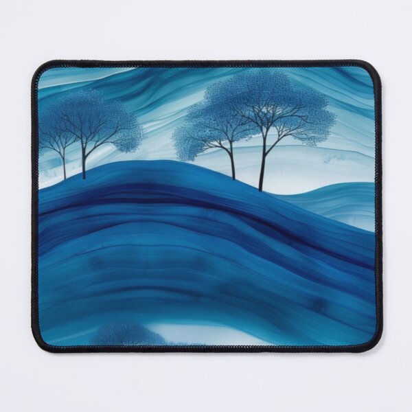 Item preview, Monochromatic Layers of Soft Blue Landscape designed and sold by NivyasArtistry.