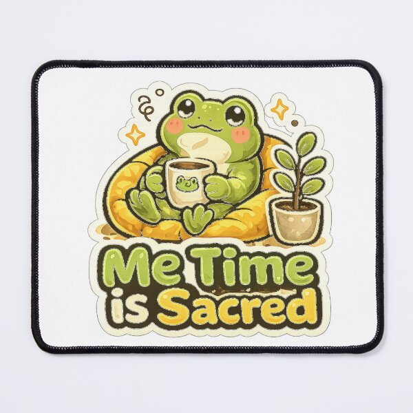 Item preview, Me Time Is Sacred Cute Frog Self Care Relaxing Design designed and sold by InkWanderStudio.