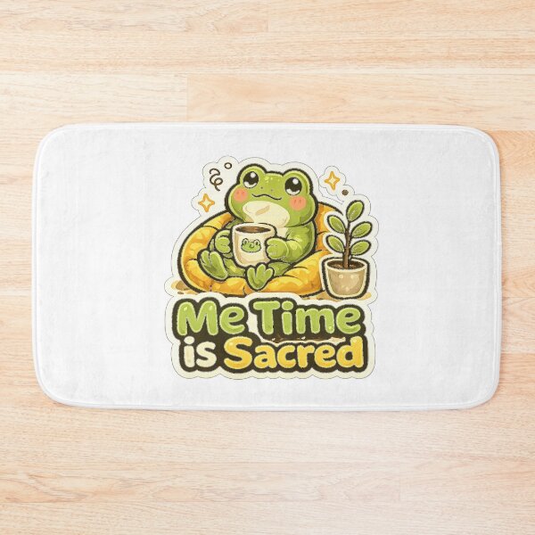 Item preview, Me Time Is Sacred Cute Frog Self Care Relaxing Design designed and sold by InkWanderStudio.