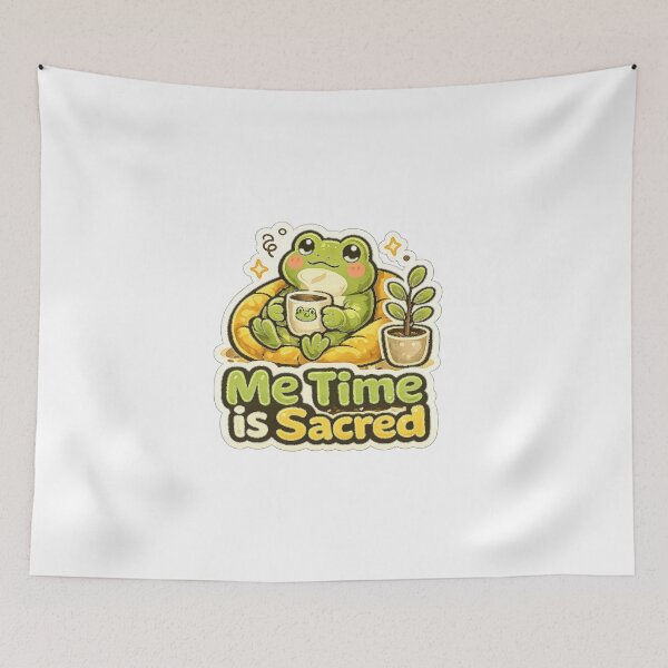 Item preview, Me Time Is Sacred Cute Frog Self Care Relaxing Design designed and sold by InkWanderStudio.