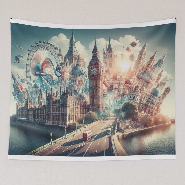 Item preview, Surreal Collage of London Landmarks designed and sold by LCPcreations.