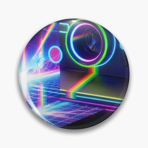 Item preview, Retro Neon Instant Camera Synthwave Aesthetic designed and sold by powersunlight.