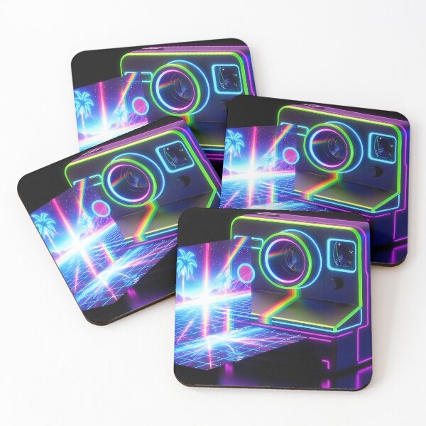 Item preview, Retro Neon Instant Camera Synthwave Aesthetic designed and sold by powersunlight.