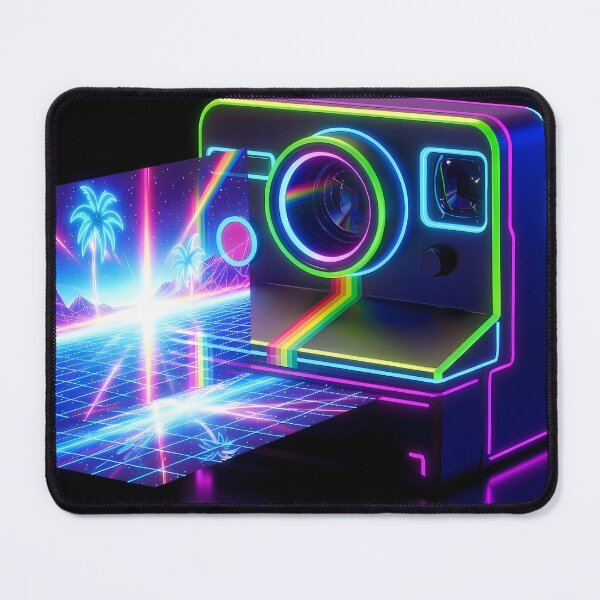 Item preview, Retro Neon Instant Camera Synthwave Aesthetic designed and sold by powersunlight.