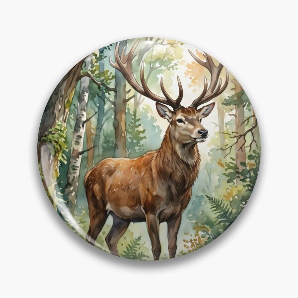 Item preview, Majestic Stag Cervus Elaphus Woodland Nature designed and sold by RubisLeaf.