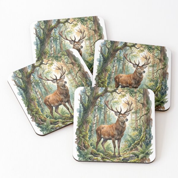 Item preview, Majestic Stag Cervus Elaphus Woodland Nature designed and sold by RubisLeaf.