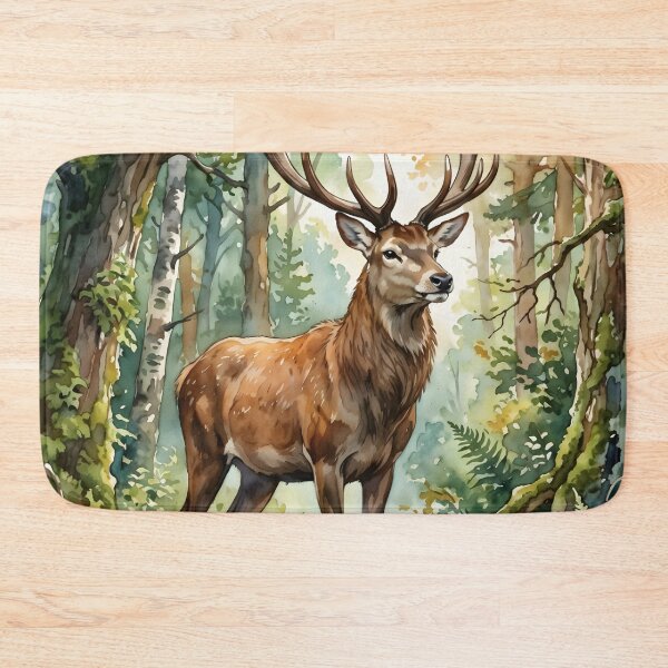 Artikelvorschau, Majestätischer Hirsch (Cervus elaphus) – Waldnatur entworfen und verkauft von RubisLeaf.