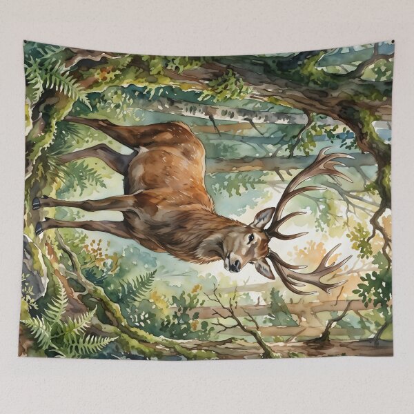 Item preview, Majestic Stag Cervus Elaphus Woodland Nature designed and sold by RubisLeaf.