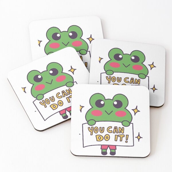 Item preview, Cute Kawaii Frog You Can Do It Motivational Positivity Sticker designed and sold by Neonpawse.