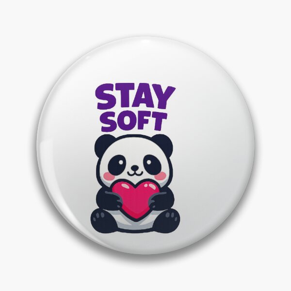 Item preview, Stay Soft Panda Cute Animal Holding Heart Kawaii Panda Design designed and sold by Lovestickerco.
