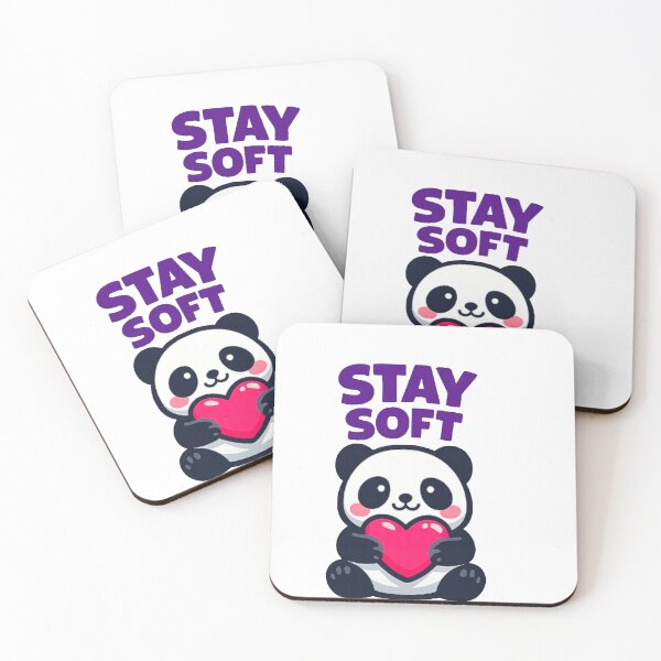 Item preview, Stay Soft Panda Cute Animal Holding Heart Kawaii Panda Design designed and sold by Lovestickerco.