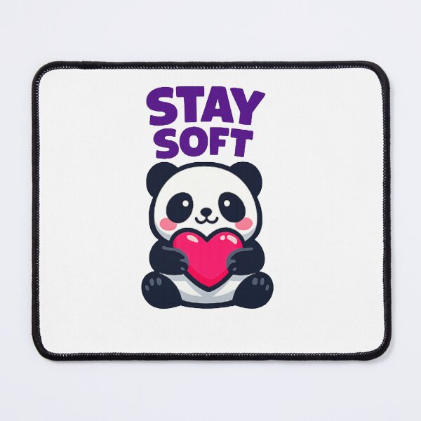 Item preview, Stay Soft Panda Cute Animal Holding Heart Kawaii Panda Design designed and sold by Lovestickerco.