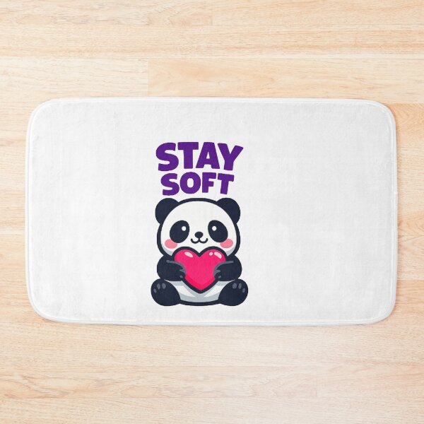 Item preview, Stay Soft Panda Cute Animal Holding Heart Kawaii Panda Design designed and sold by Lovestickerco.
