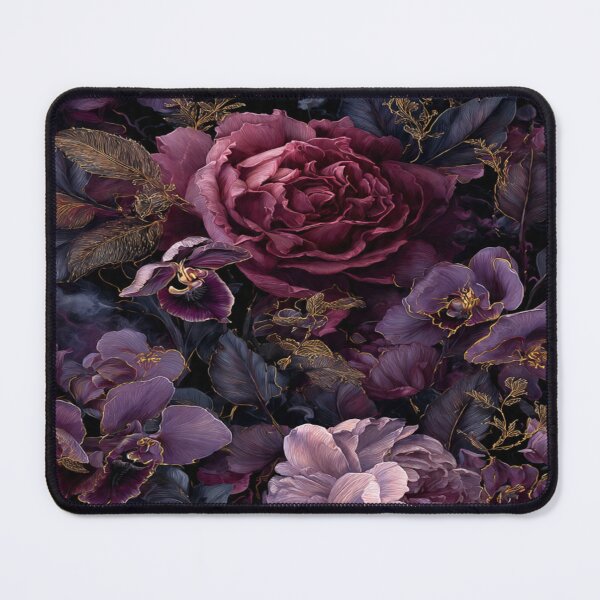 Item preview, Regal Midnight Plum & Gold Gilded Florals designed and sold by digitalartinspo.