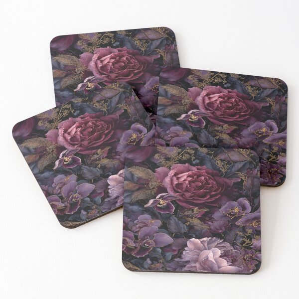 Item preview, Regal Midnight Plum & Gold Gilded Florals designed and sold by digitalartinspo.