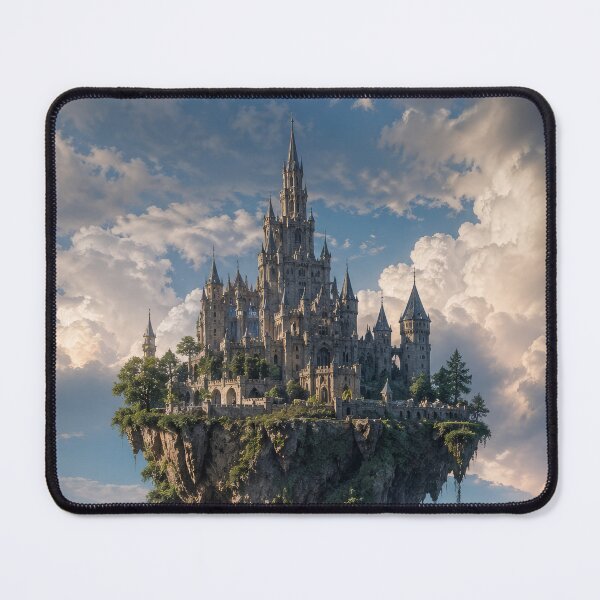 Item preview, Floating Castle in the Sky | Epic Fantasy Island Landscape Art designed and sold by DrakariArt.