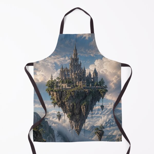 Item preview, Floating Castle in the Sky | Epic Fantasy Island Landscape Art designed and sold by DrakariArt.