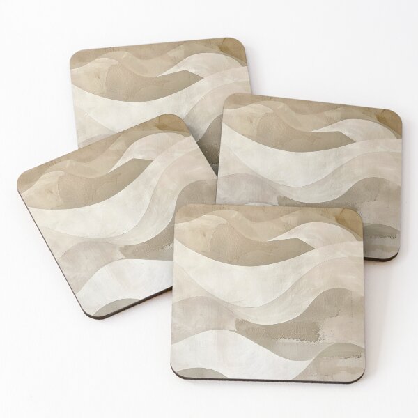 Item preview, Abstract beige wave design, minimalist organic shapes, modern designed and sold by CosmicGlyph.