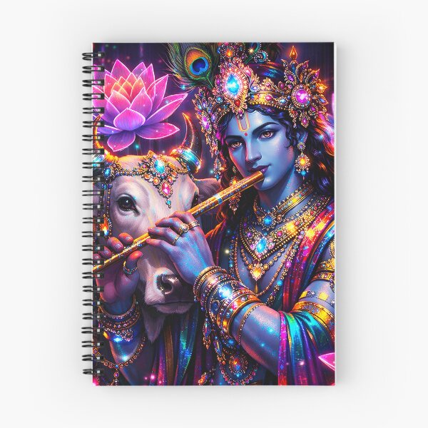 Item preview, Krishna Cow — Hindu God Art | Cyberpunk designed and sold by CosmicLotusArt.