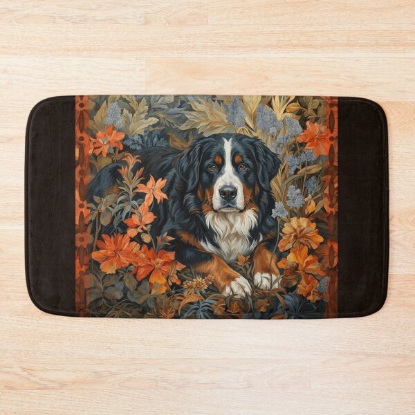 Item preview, Bernese Mountain Dog Berner Oberland Floral Art designed and sold by AntiqueImages.