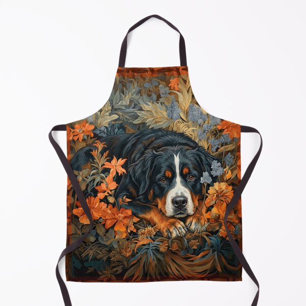 Item preview, Bernese Mountain Dog Autumn Floral Portrait designed and sold by AntiqueImages.