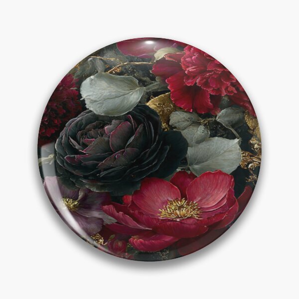 Item preview, Crimson & Gold Midnight Garden: Luxury Ruby Florals designed and sold by digitalartinspo.