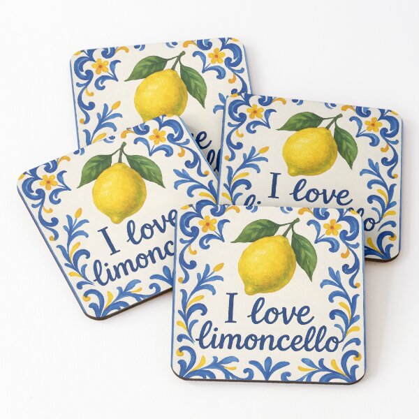 Item preview, I Love limoncello – Amalfi-Inspired Lemon Tile Design designed and sold by EmeraldeaArt.