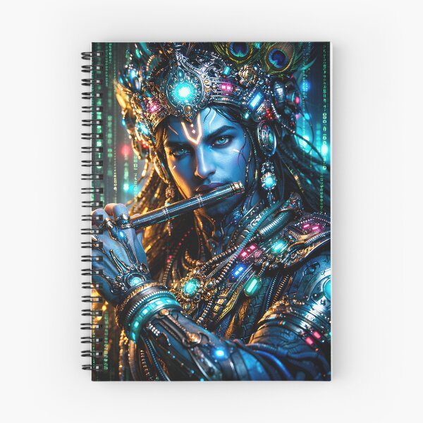 Item preview, Krishna Flute — Hindu God Art | Cyberpunk designed and sold by CosmicLotusArt.