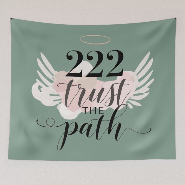 Item preview, 222 Angel Number Manifestation – Trust the Path Spiritual Aesthetic Typography Design designed and sold by CosmicQuietStudio.
