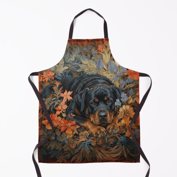 Item preview, Rottweiler Dog Black Tan Botanical Portrait designed and sold by AntiqueImages.