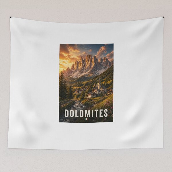 Item preview, Dolomites Italy Mountain Poster – Alpine Sunset Landscape Travel Wall Art Print designed and sold by MyTutina.