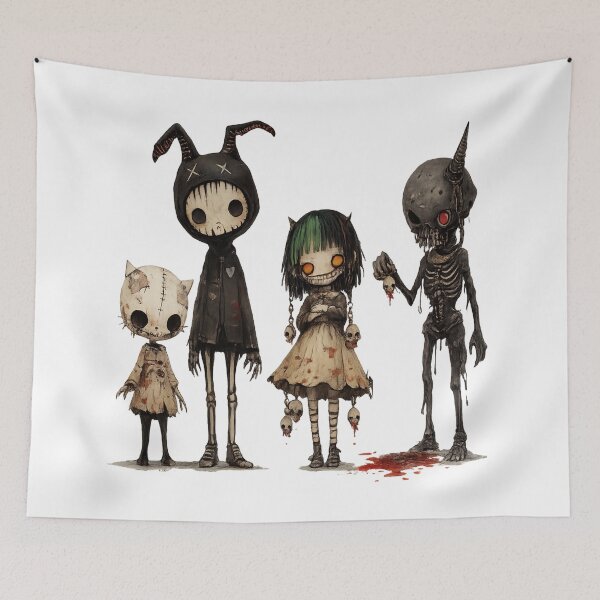 Item preview, Creepy Cute Horror Friends - Dark Gothic Aesthetic Art designed and sold by myforestfog.