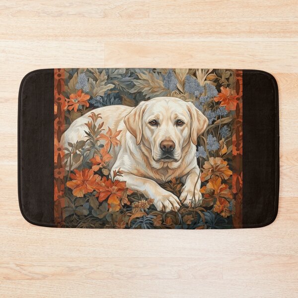 Item preview, Yellow Labrador Retriever Dog Floral Art designed and sold by AntiqueImages.