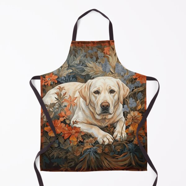Item preview, Yellow Labrador Retriever Dog Floral Art designed and sold by AntiqueImages.