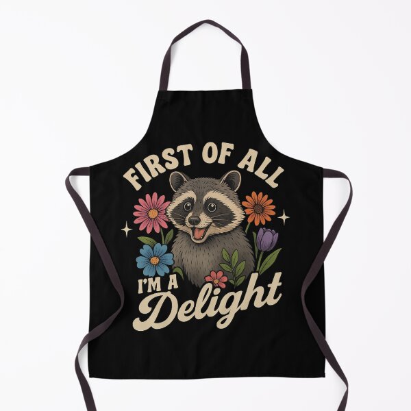 Item preview, Cute Raccoon First Of All I'm A Delight Funny Trash Panda Floral Aesthetic Design designed and sold by Negisandeep studio.