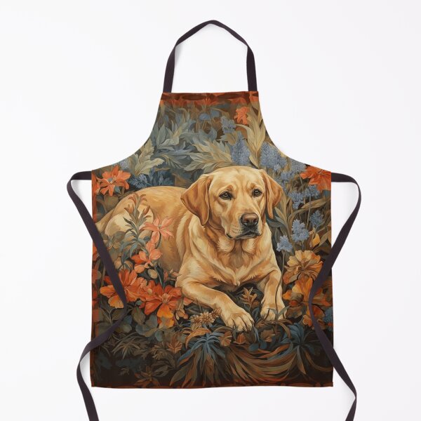 Item preview, Yellow Lab Dog Vintage Tapestry Floral Art designed and sold by AntiqueImages.