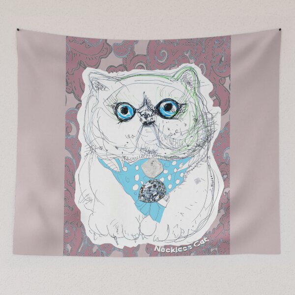 Item preview, Diamond Necklace Cat  (Drawing by ACCI) designed and sold by VanyssaGraphics.