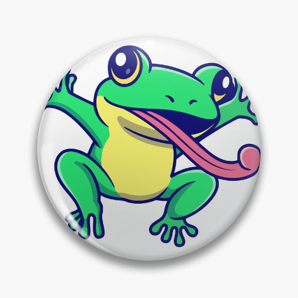 Item preview, Cute Green Frog with Long Tongue Catching Flies designed and sold by Heatltyyu.